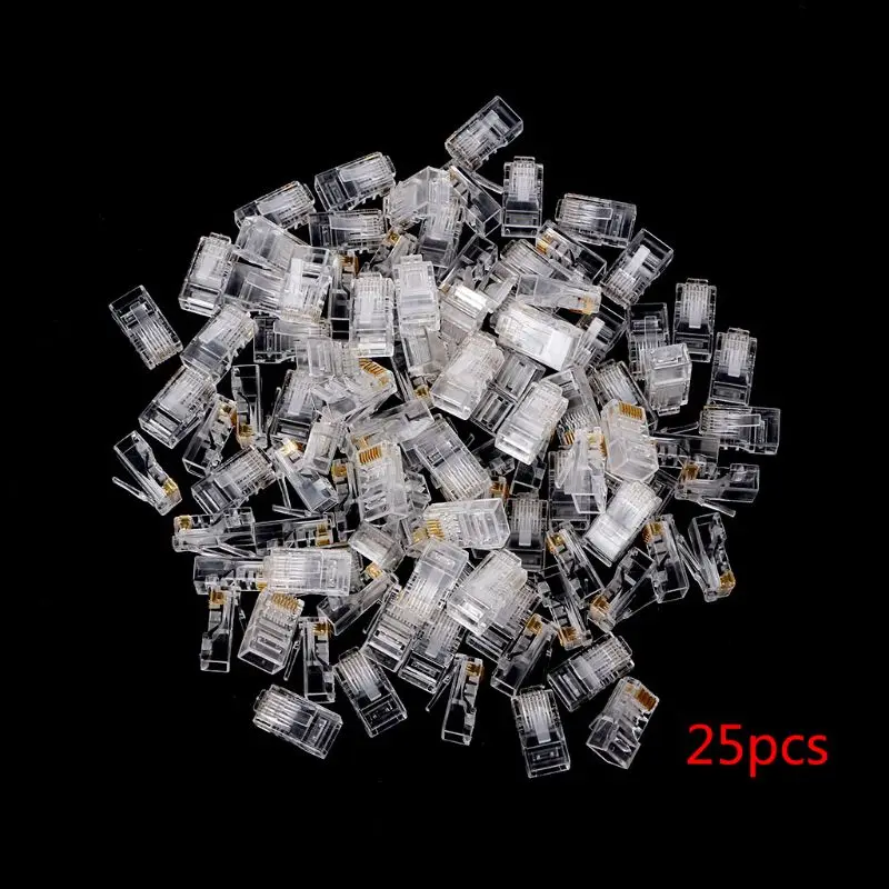 25/100Pcs Gold Plated RJ45 Net Network Cables Modular Plug Cat5 CAT5e Connector 8P8C Modular Rj45 Plug Terminals D08A
25/100Pcs Gold Plated RJ45 Net Network Cables Modular Plug Cat5 CAT5e Connector 8P8C Modular Rj45 Plug Terminals D08A