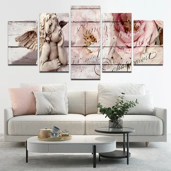 Scandinavian Style Little Angel And Flower Canvas Painting Posters Wall Art Pictures 5 Panel Living Room Home Decoration
Scandinavian Style Little Angel And Flower Canvas Painting Posters Wall Art Pictures 5 Panel Living Room Home Decoration