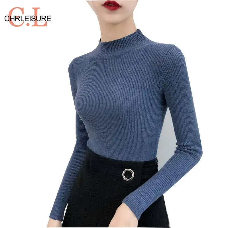 CHRLEISURE Sweater Women Solid Slim Half-neckline Warm Knitwear Winter Long Sleeve Turtleneck Top Slim Femme Elasticity Pullover
CHRLEISURE Sweater Women Solid Slim Half-neckline Warm Knitwear Winter Long Sleeve Turtleneck Top Slim Femme Elasticity Pullover