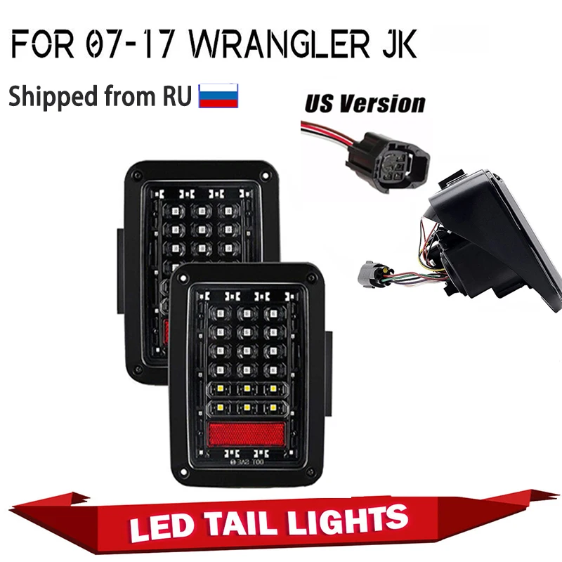 Pair of LED Tail Lights Auto LED Running Turn Signal Warning Rear Brake LED Lamp For Jeep Wrangler JK JKU 07-18
Pair of LED Tail Lights Auto LED Running Turn Signal Warning Rear Brake LED Lamp For Jeep Wrangler JK JKU 07-18