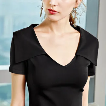 2020 women Machine t-shirt short-sleeved v-neck young age sailor collar big neckline female exposed clavicle niche design
2020 women Machine t-shirt short-sleeved v-neck young age sailor collar big neckline female exposed clavicle niche design