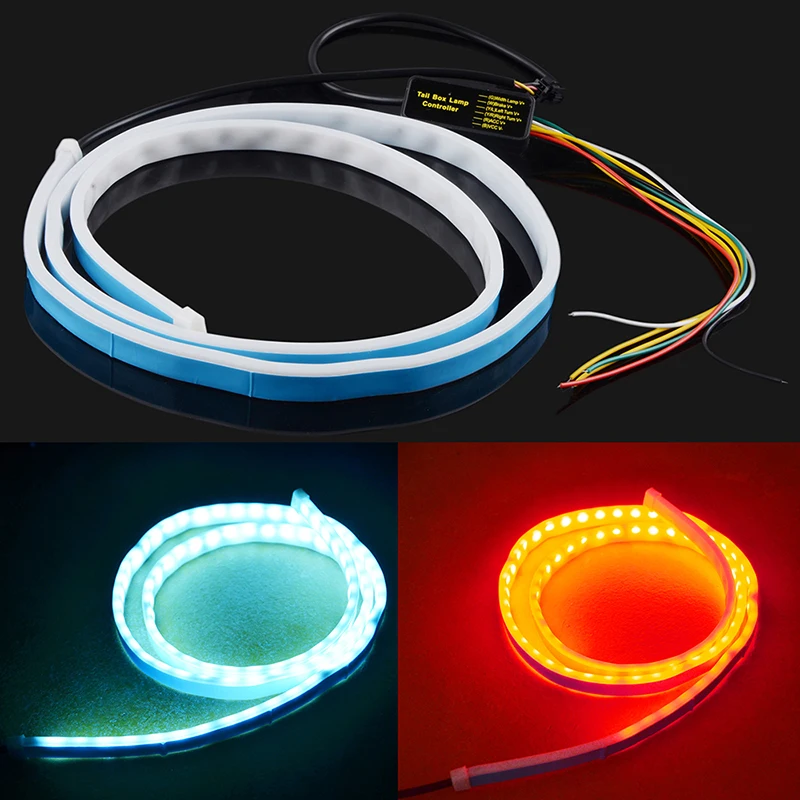 1.2m Car Rear Trunk LED Strip Tail Light Dynamic Streamer Ice Blue Turn Red Running DRL
1.2m Car Rear Trunk LED Strip Tail Light Dynamic Streamer Ice Blue Turn Red Running DRL