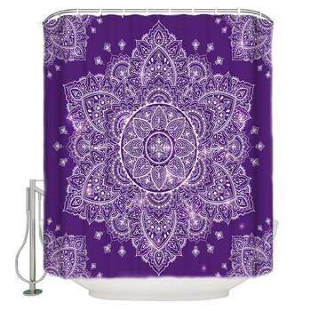 WARMTOUR Shower Curtain Petal Purple White Line Flower Pattern Bath Curtains Bathroom Decor with Hooks 
WARMTOUR Shower Curtain Petal Purple White Line Flower Pattern Bath Curtains Bathroom Decor with Hooks