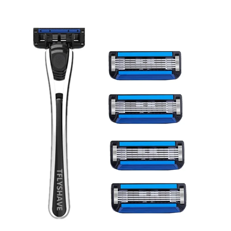 TFLYSHAVE Man Manual Shaving Razor Blade 5 Layer Razor with Trimmer Blade Sweden Top Shaver Razor Replaceable Blade
TFLYSHAVE Man Manual Shaving Razor Blade 5 Layer Razor with Trimmer Blade Sweden Top Shaver Razor Replaceable Blade