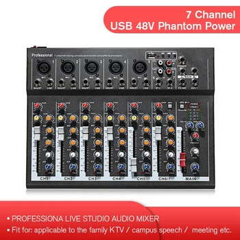 7 Channel Digital Microphone Sound Mixer Console 48V Phantom Power Professional Karaoke Audio Mixer Amplifier with USB EU Plug
7 Channel Digital Microphone Sound Mixer Console 48V Phantom Power Professional Karaoke Audio Mixer Amplifier with USB EU Plug