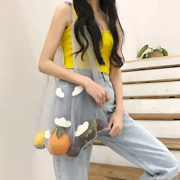 Fashion Women Transparent Tote Organza Yarn Cloth Large Capacity Bag Flowers Embroidery Handbag Eco Shopping Bag Purses For Girl
Fashion Women Transparent Tote Organza Yarn Cloth Large Capacity Bag Flowers Embroidery Handbag Eco Shopping Bag Purses For Girl