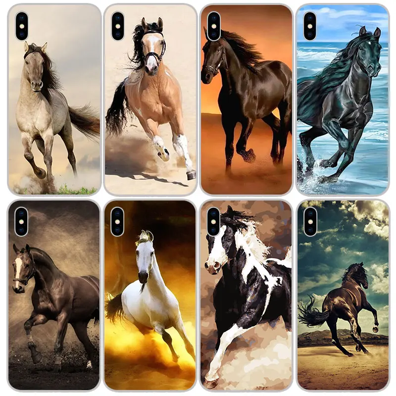 Бегущие лошади Силиконовые Мягкие ТПУ чехлы для iPhone 11 Pro XS Max X XR 8 7 6S Plus 5s SE 4S