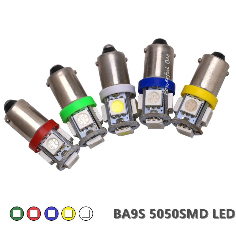 30 x BA9S T4W 5050 5SMD светодиодная фара для передних противотуманных фар мотоцикла DC12V