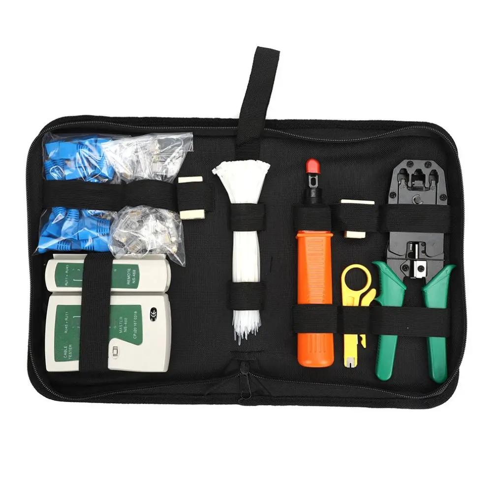 10PCS/SET Compact LAN Network Tool Kit Network Installation Tools Cable Tester Crimper Stripper Tool Bag Set
10PCS/SET Compact LAN Network Tool Kit Network Installation Tools Cable Tester Crimper Stripper Tool Bag Set