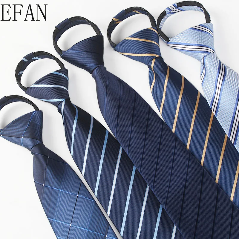 

Fashion Easy Lazy Zipper Striped Men's Ties Stripe 8cm Jacquard Groom Necktie Accessories Daily Wear Cravat Wedding Party Gift