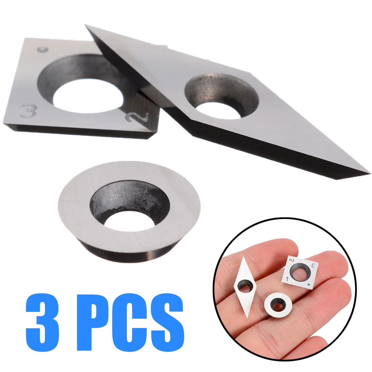 3pcs/Set Tungsten Carbide Inserts 94.5HRA Cutter Practical Blades for CNC Lathe Turning Tool Wood Working
3pcs/Set Tungsten Carbide Inserts 94.5HRA Cutter Practical Blades for CNC Lathe Turning Tool Wood Working