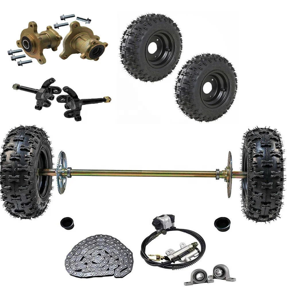 Go Kart Rear Axle Shaft Kit w/ Front Steering Assembly Hubs+ 4 pack of 6" Wheels
Go Kart Rear Axle Shaft Kit w/ Front Steering Assembly Hubs+ 4 pack of 6" Wheels