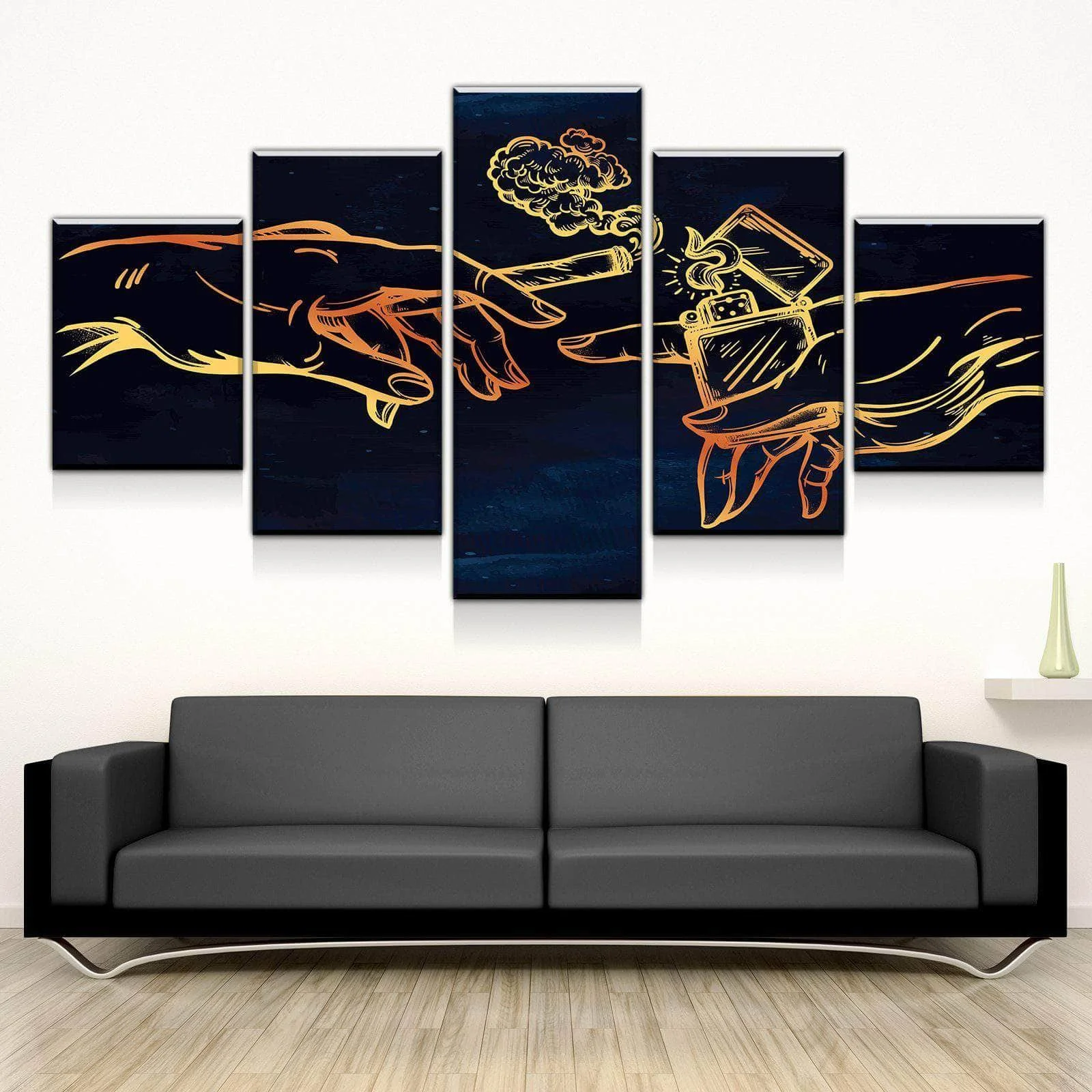 Creation of Smoke Canvas Set 5 Piece Wall Art Room Decor Modern Abstract Painting Decorative Pictures Bedroom Decoration | Дом и сад