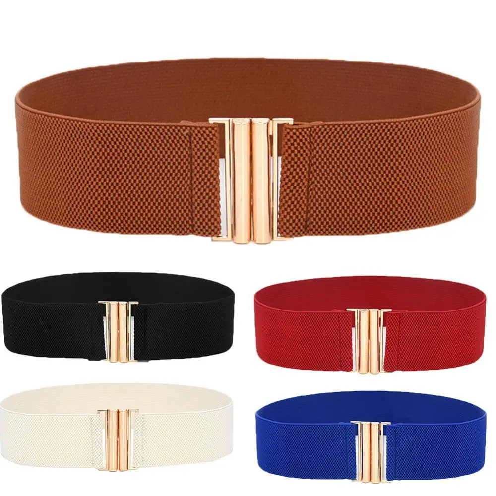 Fashion Women Belt Luxury Buckle Wide Faux Leather Solid Color Men Elastic Waistband Belt Jeans Pants Accessories
Fashion Women Belt Luxury Buckle Wide Faux Leather Solid Color Men Elastic Waistband Belt Jeans Pants Accessories