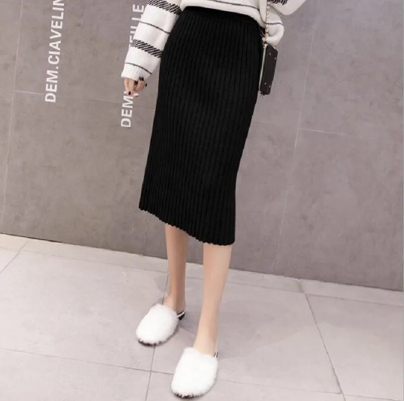 Solid Color Women Knitted Skirt Autumn Winter Warm Windproof Slimming Skirt High Waist Casual Hip Skirt Lady Elegant Skirt
Solid Color Women Knitted Skirt Autumn Winter Warm Windproof Slimming Skirt High Waist Casual Hip Skirt Lady Elegant Skirt