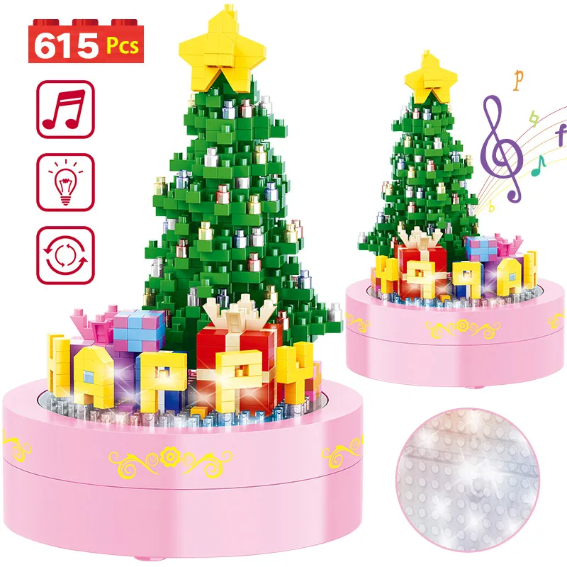 615PCS Mini Bricks Santa Claus Xmas Tree Snowman DIY Building Blocks Music Box With Lights Toys for Children Christmas Gifts
615PCS Mini Bricks Santa Claus Xmas Tree Snowman DIY Building Blocks Music Box With Lights Toys for Children Christmas Gifts