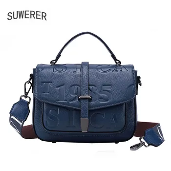 SUWERER 2020 New women Genuine Leather bag letter fashion real cowhide bag Luxury handbags famous brand leather shoulder bag
SUWERER 2020 New women Genuine Leather bag letter fashion real cowhide bag Luxury handbags famous brand leather shoulder bag