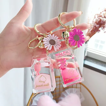 2020 Creative Cute Daisy Fruit Milk Bottle Keychain Floating Moving Liquid Quicksand Drift Bottle Keyring For Women Bag Pendant
2020 Creative Cute Daisy Fruit Milk Bottle Keychain Floating Moving Liquid Quicksand Drift Bottle Keyring For Women Bag Pendant