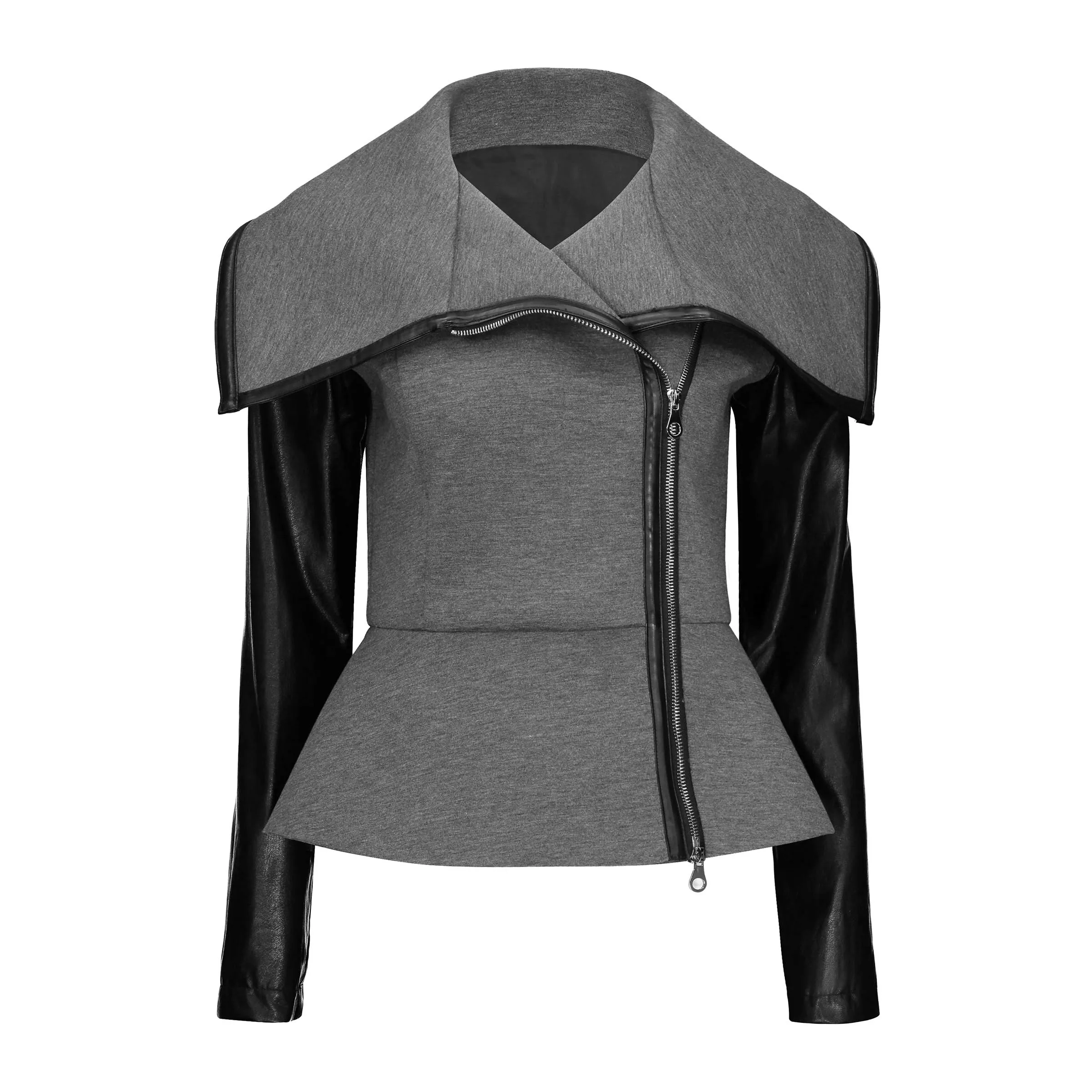 Women PU Jackets Casual Gothic Punk High Street OL Plus Size Slim Lapel Zipper Asymmetric Solid Winter Female Fashion Overcoats
Women PU Jackets Casual Gothic Punk High Street OL Plus Size Slim Lapel Zipper Asymmetric Solid Winter Female Fashion Overcoats