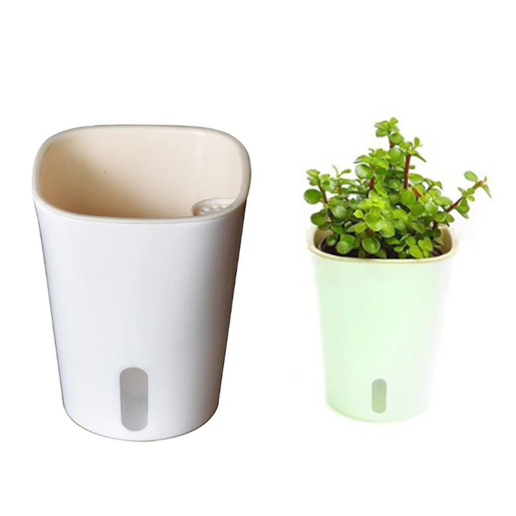 7in Tall Self Watering Planter Plastic Planter Flowers Pots for Herbs Succulents 7in Tall Self Watering Planter Plastic Planter Flowers Pots for Herbs Succulents