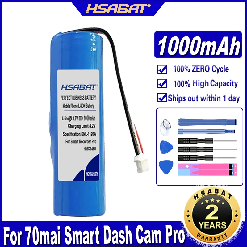 Аккумулятор HSABAT HMC1450 1000 мАч для смарт-рекордера батареи Pro 14*50 | Электроника