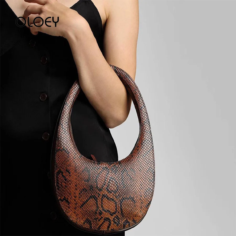Роскошные овальные дамские сумочки сумки на плечо со змеиным рисунком брендовый