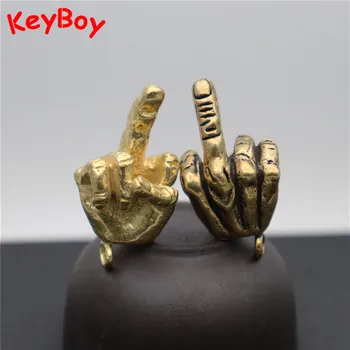 Pure Brass Hand Key Chain Ring Pendant Punk Rock Men Middle Finger Up Gesture Hanging Jewelry Metal Copper Keychain Keyring Gift
Pure Brass Hand Key Chain Ring Pendant Punk Rock Men Middle Finger Up Gesture Hanging Jewelry Metal Copper Keychain Keyring Gift