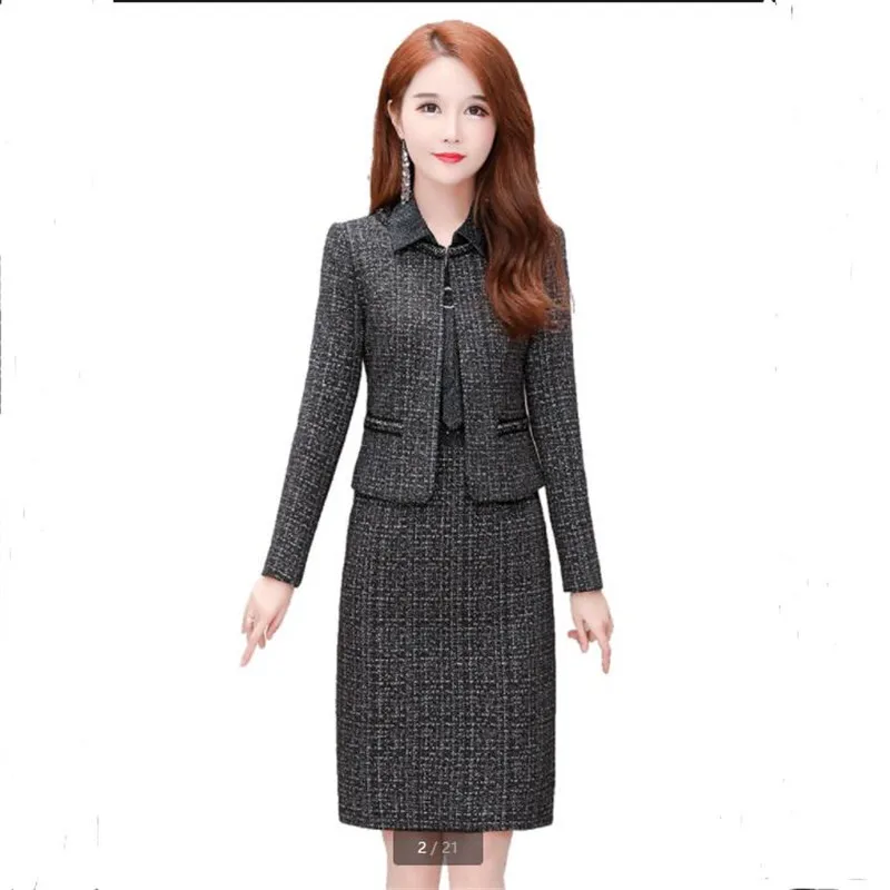 Fashion costumes Two piece set elegant women suit 2020 Trending Products autumn 2 piece suit Dress + coat Noble temperament 1361
Fashion costumes Two piece set elegant women suit 2020 Trending Products autumn 2 piece suit Dress + coat Noble temperament 1361