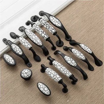 Black Emboss Wardrobe Door Handles Marble Ceramic Cabinet Handles Drawer Knobs American Style Furniture Hardware Pulls 
Black Emboss Wardrobe Door Handles Marble Ceramic Cabinet Handles Drawer Knobs American Style Furniture Hardware Pulls