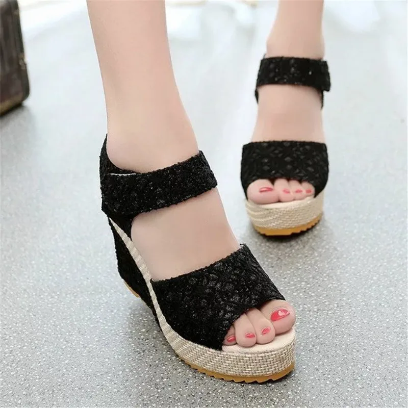 Summer Women Hook Loop Wedges Mid Heel Platform Peep Toe Solid Sponge Soles Casual Beach Outdoor Bread Shoes Zapatos De Mujer
Summer Women Hook Loop Wedges Mid Heel Platform Peep Toe Solid Sponge Soles Casual Beach Outdoor Bread Shoes Zapatos De Mujer