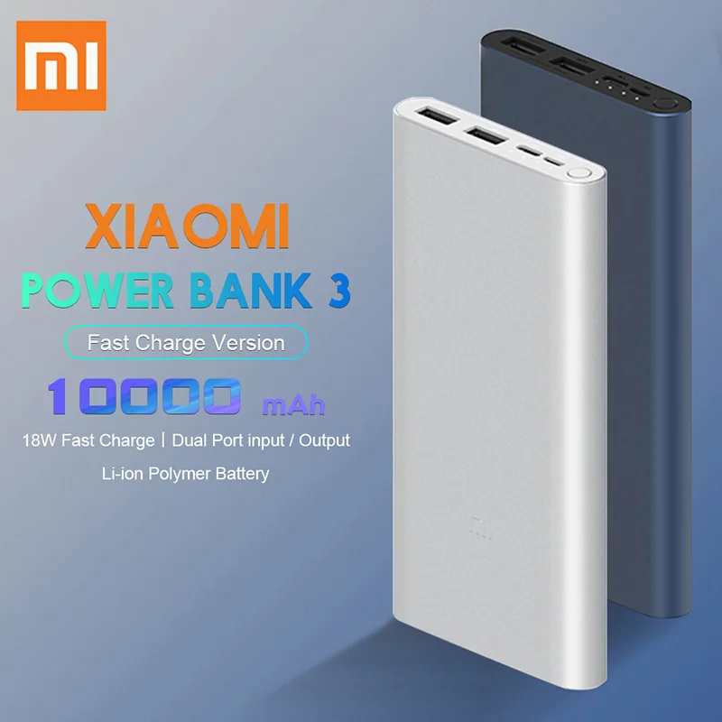 Xiaomi Power Bank 3 10000mAh 18W Quick Charger USB Type-C Two-Way External Power Bank Xiaomi Powerbank Portable Charger
Xiaomi Power Bank 3 10000mAh 18W Quick Charger USB Type-C Two-Way External Power Bank Xiaomi Powerbank Portable Charger