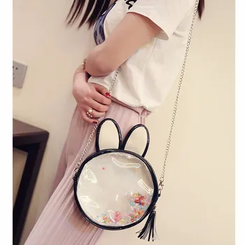 New Women Cute Rabbit Chain Shoulder Bag Leather +Transparent PVC Crossbody Bags Small Round Single Messenger Bolso Tassel Lady
New Women Cute Rabbit Chain Shoulder Bag Leather +Transparent PVC Crossbody Bags Small Round Single Messenger Bolso Tassel Lady