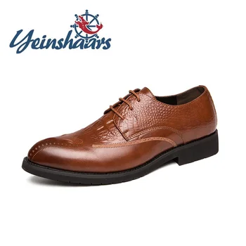 Man Casual Shoes Formal Dress Designer Shoes Brand Oxford Vintage British Style Crocodile Pattern Formal Shoes Zapatos De Hombre 
Man Casual Shoes Formal Dress Designer Shoes Brand Oxford Vintage British Style Crocodile Pattern Formal Shoes Zapatos De Hombre
