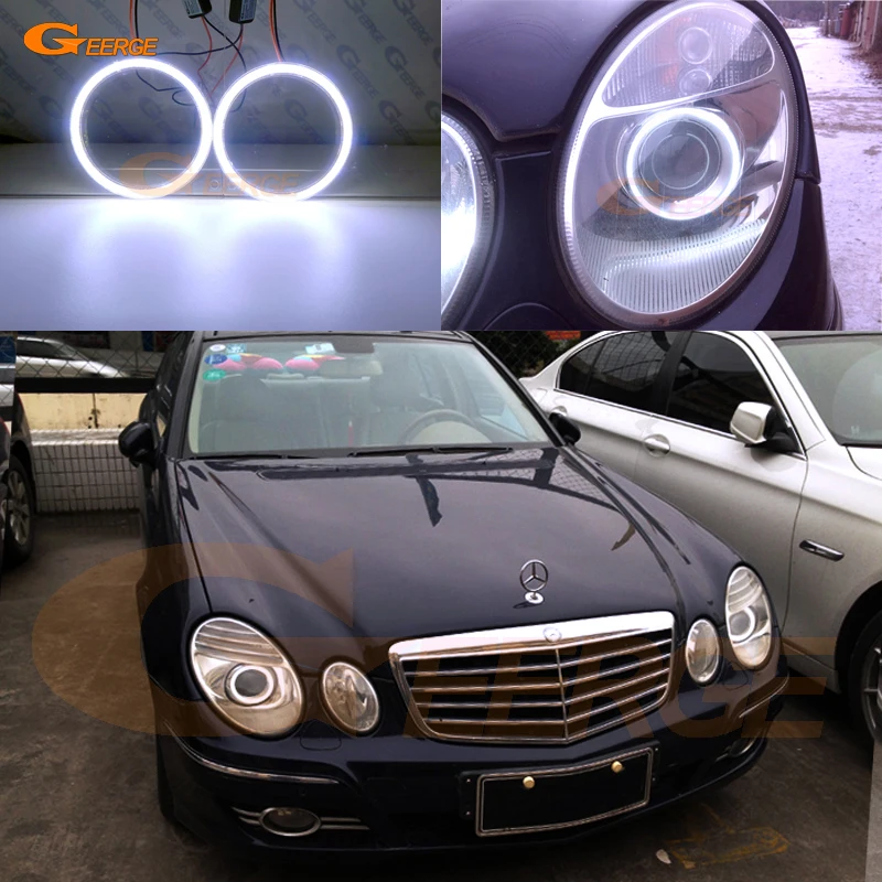 Ультраяркие кольца COB комплект светодиодов глаза ангела для Mercedes Benz e class w211 E200 E220