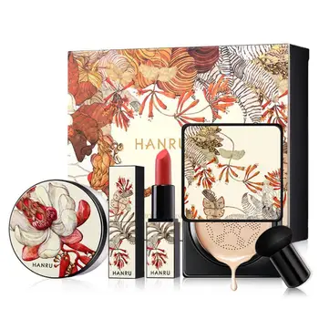 4 Pcs/set Air Cushion BB Cream Loose Powder Mushroom Puff Matte Lipstick Whitening Concealer Oil Control Make Up Set Gift TSLM1 
4 Pcs/set Air Cushion BB Cream Loose Powder Mushroom Puff Matte Lipstick Whitening Concealer Oil Control Make Up Set Gift TSLM1