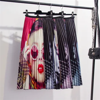 Womens Pleated A-line Midi Skirt Cartoon Print High Waist Pattern Elastic Mid-Calf Skirts Lady 2020 Summer Autumn Bottoms Woman
Womens Pleated A-line Midi Skirt Cartoon Print High Waist Pattern Elastic Mid-Calf Skirts Lady 2020 Summer Autumn Bottoms Woman