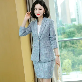 Winter Skirt Suit Woman Elegant Temperament Long-Sleeved Tweed Jacket Coat Set Office Lady Overall for Work s
Winter Skirt Suit Woman Elegant Temperament Long-Sleeved Tweed Jacket Coat Set Office Lady Overall for Work s