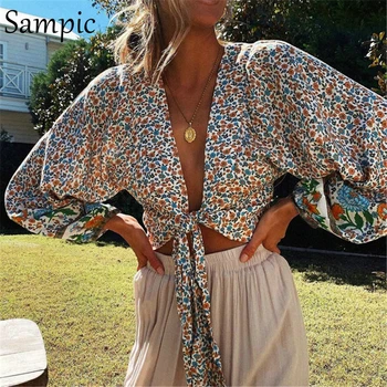Sampic Casual Long Sleeve Floral Printing Womens Tops Blouses Shirt Sexy V Neck Lace Up Beach Boho Vintage Blouse Summer Spring
Sampic Casual Long Sleeve Floral Printing Womens Tops Blouses Shirt Sexy V Neck Lace Up Beach Boho Vintage Blouse Summer Spring