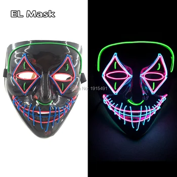 Neon Glowing Mask Horrible Light Up Mask EL Cold Wire Illuminated Halloween Mask Powered by DC-3V 2AA Batteries
Neon Glowing Mask Horrible Light Up Mask EL Cold Wire Illuminated Halloween Mask Powered by DC-3V 2AA Batteries
