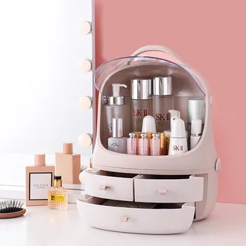 Modern Cosmetic Storage Box with Cover Handle Removable Drawer Design Dust-proof Desktop Rack Macke up best gift for girfriend
Modern Cosmetic Storage Box with Cover Handle Removable Drawer Design Dust-proof Desktop Rack Macke up best gift for girfriend