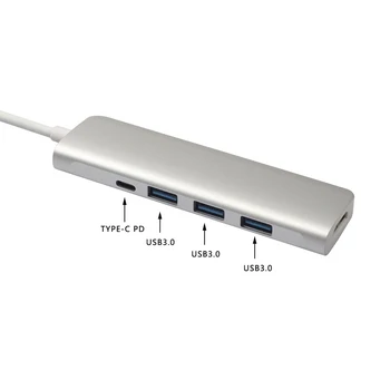 5 in 1 Type-C Digital Multiport Hub Aluminum Alloy Shell HD Adapter 3 USB 3.0 PD Quick Charging Port
5 in 1 Type-C Digital Multiport Hub Aluminum Alloy Shell HD Adapter 3 USB 3.0 PD Quick Charging Port