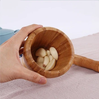 New Multifunctional Wood Garlic Press Pedestal Bowl 1 Set Daosuan Device Mortar and Pestle Set Non-skid Portable Garlic Pugging
New Multifunctional Wood Garlic Press Pedestal Bowl 1 Set Daosuan Device Mortar and Pestle Set Non-skid Portable Garlic Pugging