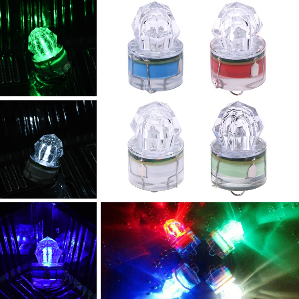 Description Picture 2 of item25PCS Mini ABS LED Waterproof Fishing Bait Light Squid Fishing Lures Bait Deep Drop Underwater Fish Lure Lamp Lights Blue White