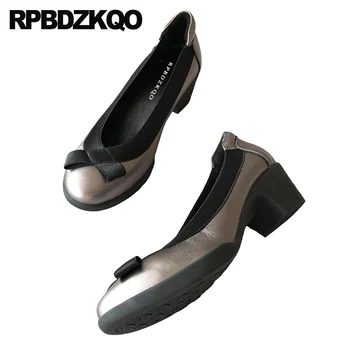 high quality round toe genuine leather medium heels bow pumps block metallic fashion brand women shoes 2019 ladies gun color
high quality round toe genuine leather medium heels bow pumps block metallic fashion brand women shoes 2019 ladies gun color