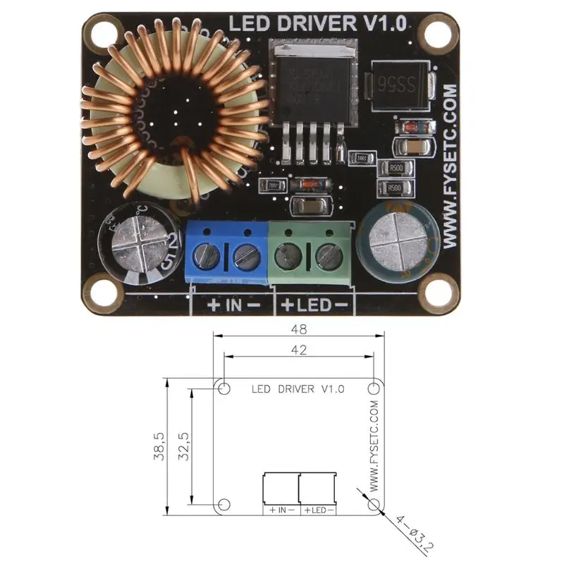 Over Temperature Protection 30W LED Boost Constant Current Driver Board Boost LED Driver For 3D Printer
Over Temperature Protection 30W LED Boost Constant Current Driver Board Boost LED Driver For 3D Printer