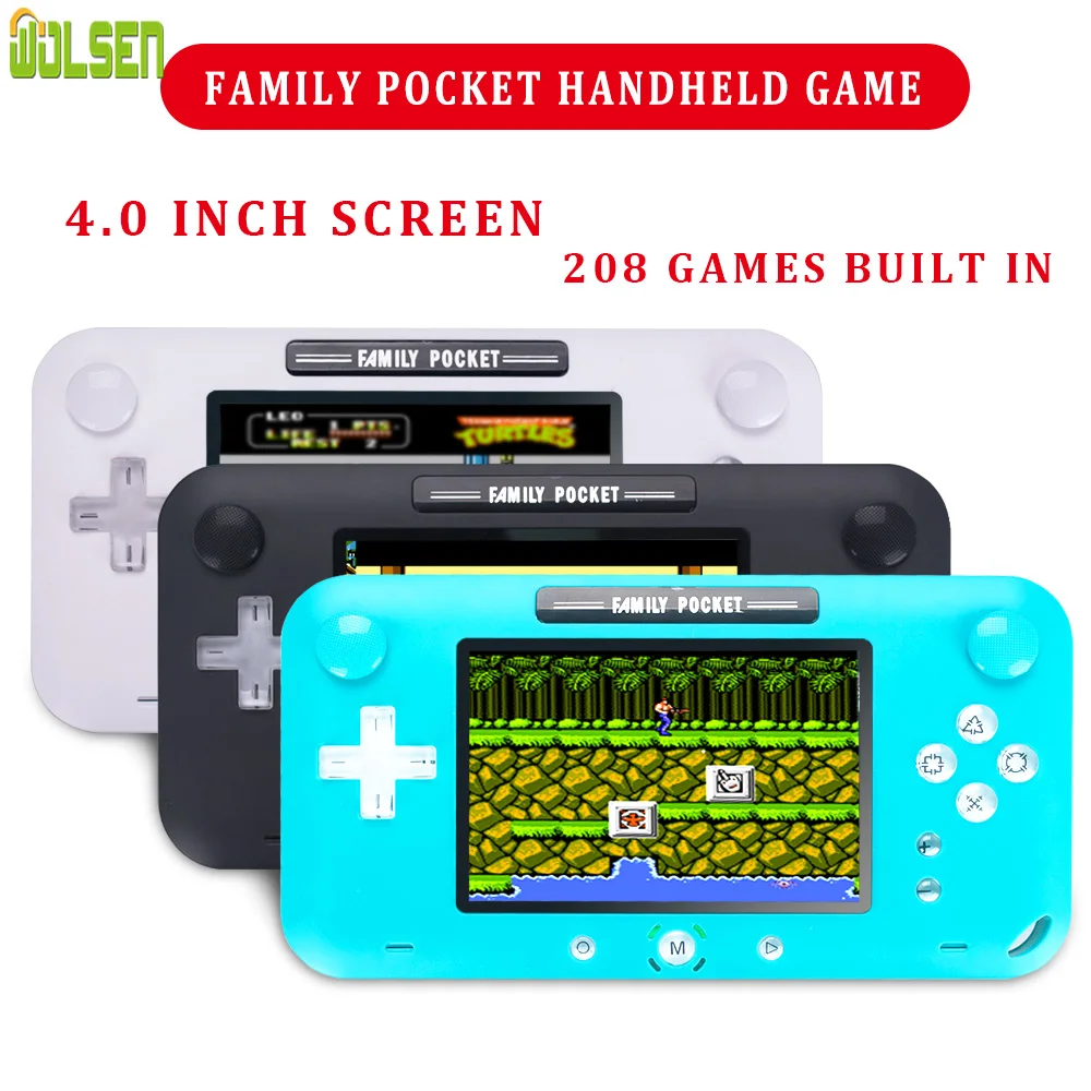 WOLSEN 8 Bit Digital Pad Family Pocket Slim Station Handheld Game Console Built in 208 games 4.0 inch empire retro handheld
WOLSEN 8 Bit Digital Pad Family Pocket Slim Station Handheld Game Console Built in 208 games 4.0 inch empire retro handheld