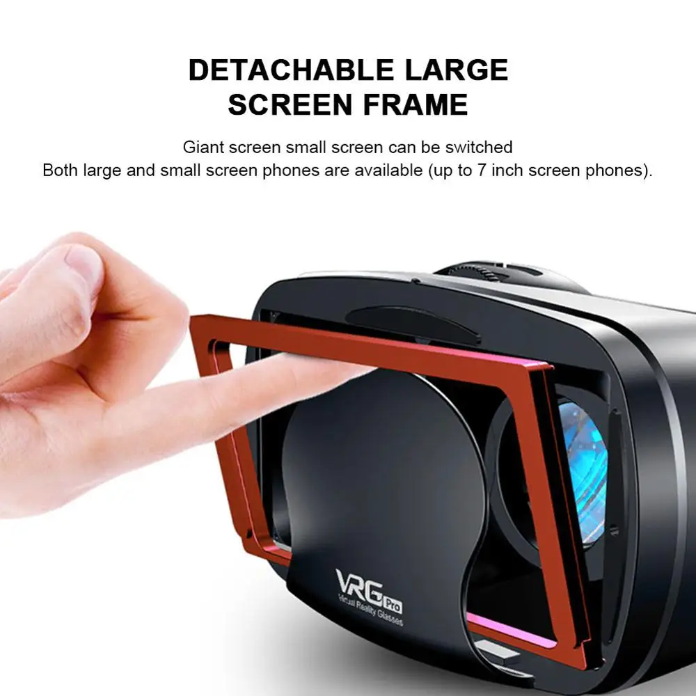 3D VR гарнитура Смарт Очки виртуальной реальности 7 дюймов шлем для смартфонов