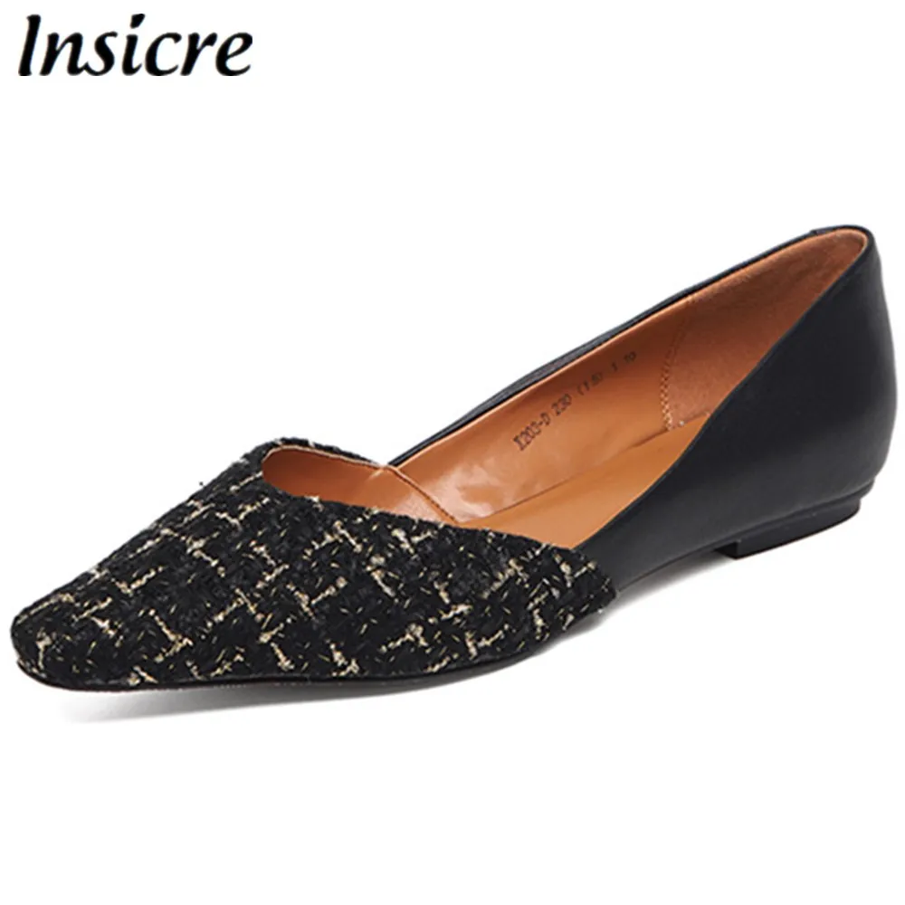 Insicre Women Flat Shoes Cow Leather Pointed Toe Patchwork 2020 Spring Summer Slip On Dress Black Female Casual Shoes
Insicre Women Flat Shoes Cow Leather Pointed Toe Patchwork 2020 Spring Summer Slip On Dress Black Female Casual Shoes