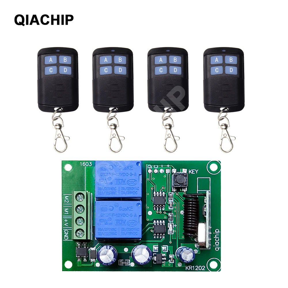 QIACHIP 433Mhz Universal Wireless Remote Control Switch DC 12V 2 CH RF Relay Receiver Module + 2CH RF 433 Mhz Remote Transmitter
QIACHIP 433Mhz Universal Wireless Remote Control Switch DC 12V 2 CH RF Relay Receiver Module + 2CH RF 433 Mhz Remote Transmitter