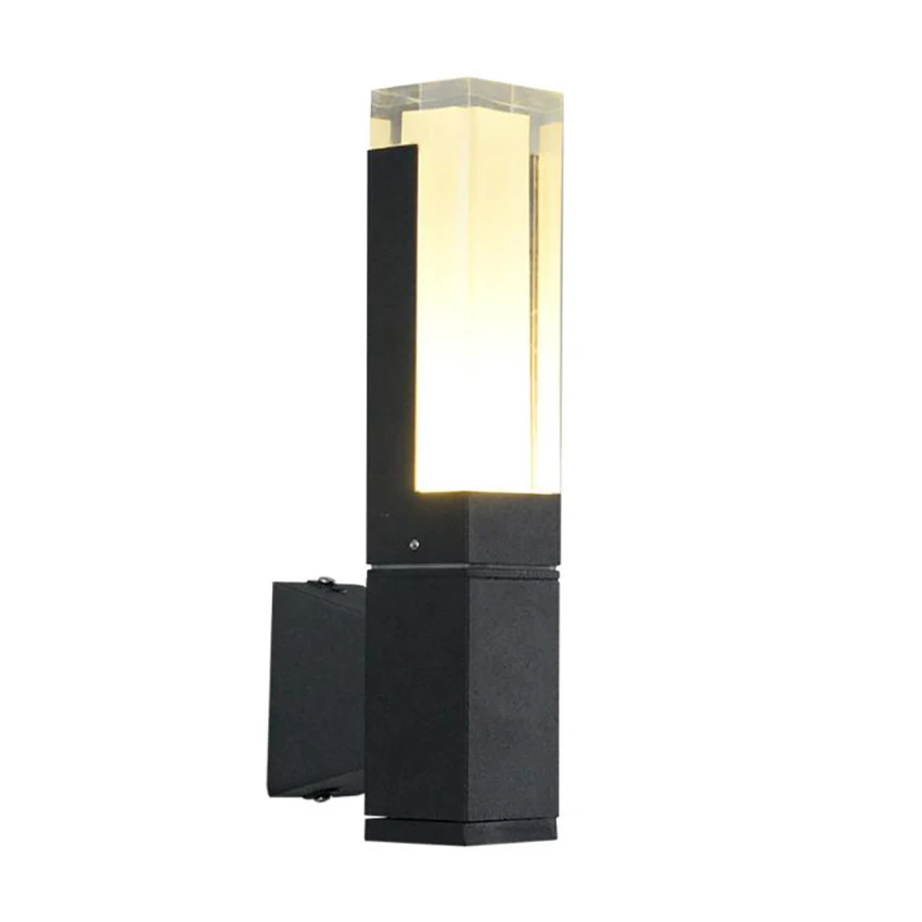 

Single/ Two Light Outdoor Wall Fixture IP54 Waterproof Modern Wall Lamp Sconces with Acrylic Lampshade, White/ Warm Light